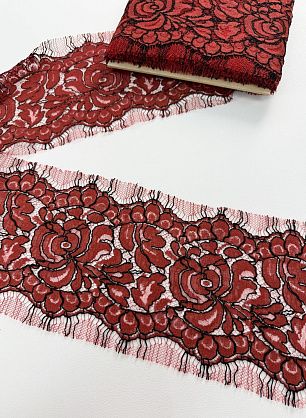 Кружево кордовое ш-16см терракотово-черное - в интернет-магазине тканей Тессутидея арт. 01-8075