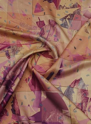 Шелк атлас с люрексом (н) розовый геометрический рисунок - в интернет-магазине тканей Тессутидея арт. 10-3899