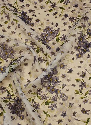 Органза (н) цветочный рисунок на белом - в интернет-магазине тканей Тессутидея арт. 03-7188