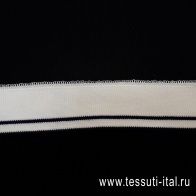 Подвяз (н) белый с темно-синей полосой 3*52-61см  - итальянские ткани Тессутидея арт. F-4066