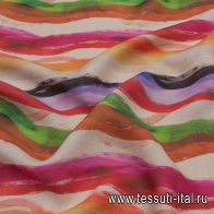 Лен (н) яркие акварельные полосы - итальянские ткани Тессутидея арт. 16-0831