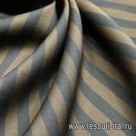 Плательная (н) черно-коричневая полоска - итальянские ткани Тессутидея арт. 03-4352