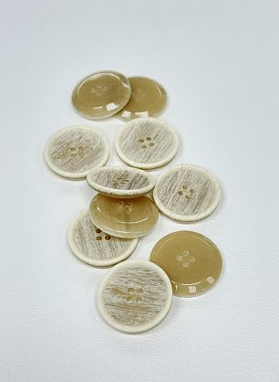 Пуговица пластик 4 прокола d-28мм бежевая меланж - в интернет-магазине тканей Тессутидея арт. F-7118