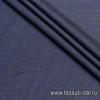 Костюмная клетка Super 150 (н) серо-синяя - итальянские ткани Тессутидея арт. 05-3172
