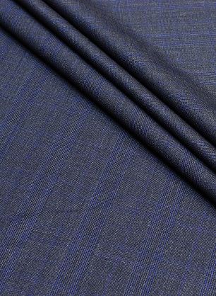 Костюмная клетка Super 150 (н) серо-синяя - в интернет-магазине тканей Тессутидея арт. 05-3172