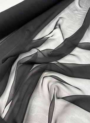 Шифон (о) черный - в интернет-магазине тканей Тессутидея арт. 10-4977