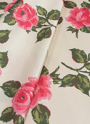 Шелк шантунг (н) розы на айвори - в интернет-магазине тканей Тессутидея арт. 10-2407