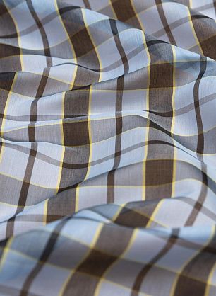 Батист (н) черно-желто-голубая клетка - в интернет-магазине тканей Тессутидея арт. 01-5770