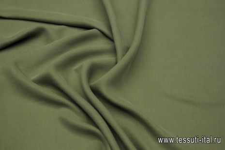 Плательная купра (о) оливковая - итальянские ткани Тессутидея арт. 01-7161