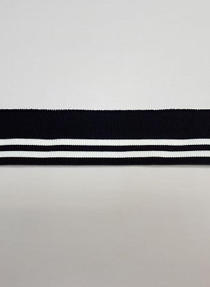 Подвяз черно-белый  4,5*120см - итальянские ткани Тессутидея F-4371