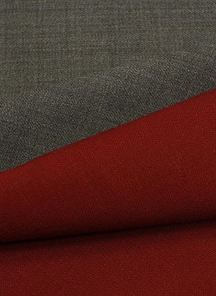 Костюмная шерсть дабл (о) красная/серая - в интернет-магазине тканей Тессутидея арт. 05-4962