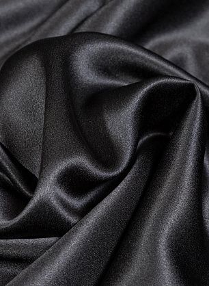 Шелк атлас стрейч (о) черный - в интернет-магазине тканей Тессутидея арт. 10-4094