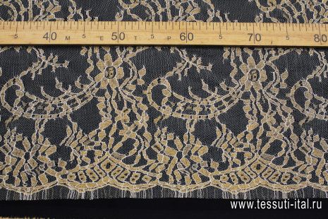 Кружевное полотно с люрексом (н) бело-золотое - итальянские ткани Тессутидея арт. 03-6909