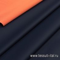 Плащевая с водоотталкивающим покрытием (о) оранжевая/темно-синяя в стиле Burberry - итальянские ткани Тессутидея арт. 11-0402