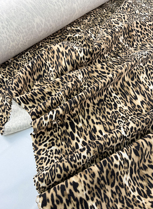 Пальтовая шерсть+полиамид (н) бежево-коричневый хищный принт - в интернет-магазине тканей Тессутидея арт. 09-2192