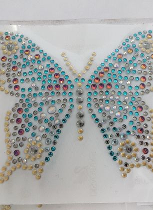 Термоаппликация из страз бабочка 9*8см - в интернет-магазине тканей Тессутидея арт. F-5252