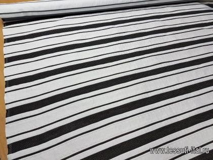 Жаккард фактурный (н) черно-белый  - итальянские ткани Тессутидея арт. 03-4155