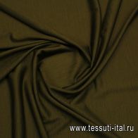 Трикотаж шерсть (о) темное хаки - итальянские ткани Тессутидея арт. 15-1117
