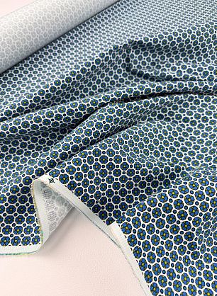 Хлопок стрейч (н) желто-голубой рисунок - в интернет-магазине тканей Тессутидея арт. 01-8086