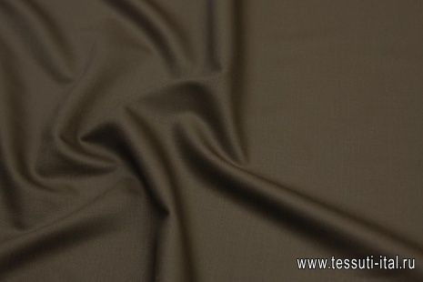 Плательная шерсть супер (о) Leitmotiv коричнево-зеленая - итальянские ткани Тессутидея арт. 17-0362