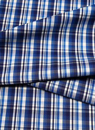 Сорочечная клетка стрейч (н) сине-белая - в интернет-магазине тканей Тессутидея арт. 01-3487