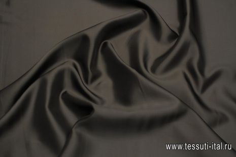 Подкладочная вискоза диагональ (о) темно-коричневая - итальянские ткани Тессутидея арт. 08-1412