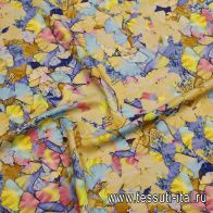 Крепдешин (н) яркая цветочная абстракция - итальянские ткани Тессутидея арт. 10-3712