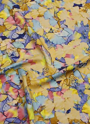 Крепдешин (н) яркая цветочная абстракция - в интернет-магазине тканей Тессутидея арт. 10-3712