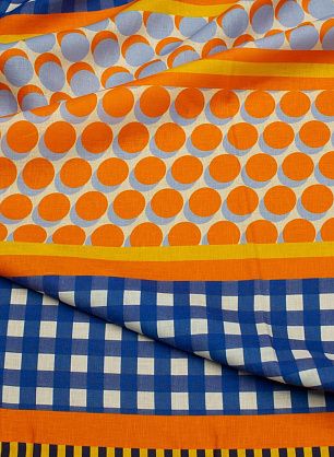 Лен (н) яркий геометрический орнамент - в интернет-магазине тканей Тессутидея арт. 16-0909