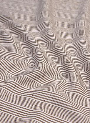 Лен (н) бело-коричневая полоска - в интернет-магазине тканей Тессутидея арт. 16-0634