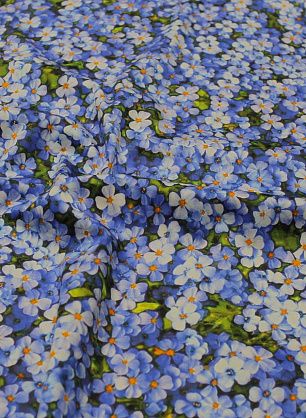 Хлопок стрейч (н) голубой цветочный рисунок - в интернет-магазине тканей Тессутидея арт. 01-7152