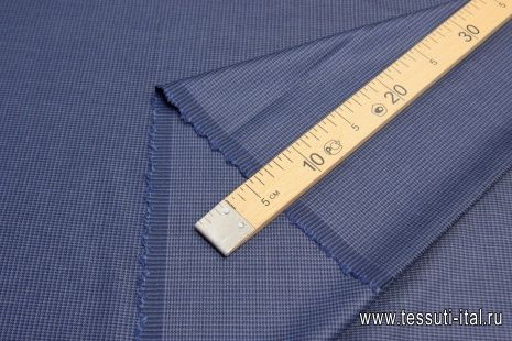 Костюмная (н) мелкая серо-синяя гусиная лапка - итальянские ткани Тессутидея арт. 05-3800