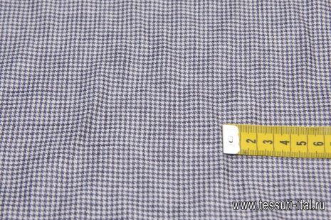 Лен (н) бело-фиолетовая гусиная лапка - итальянские ткани Тессутидея арт. 16-0647