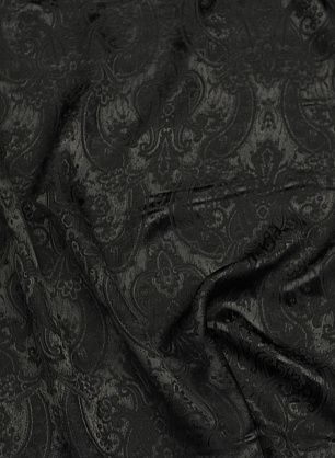 Шелк+вискоза жаккард (о) пейсли на черном - в интернет-магазине тканей Тессутидея арт. 10-4594
