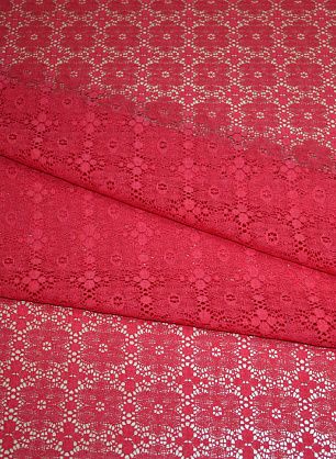 Кружевное полотно (о) красное SCERVINO - в интернет-магазине тканей Тессутидея арт. 03-2730