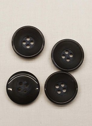 Пуговица пластик под рог 4 прокола d-20мм темно-серо-голубая - в интернет-магазине тканей Тессутидея арт. F-6712