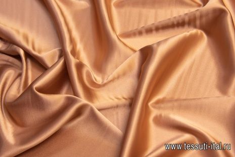 Шелк атлас стрейч (о) светло-коричневый - итальянские ткани Тессутидея арт. 10-1253