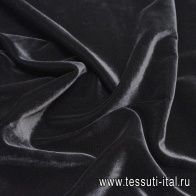Бархат стрейч (о) черный - итальянские ткани Тессутидея арт. 10-2419