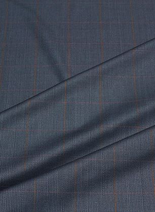 Костюмная стрейч (н) сине-коричнево-красная клетка - в интернет-магазине тканей Тессутидея арт. 05-4590