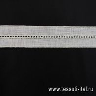 Тесьма льняная ш-2,5см молочная - итальянские ткани Тессутидея арт. F-6343