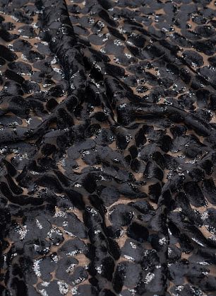 Панбархат (о) черный с люрексом - в интернет-магазине тканей Тессутидея арт. 10-2676