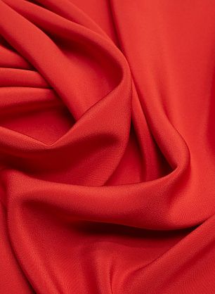 Шелк кади стрейч (о) красно-оранжевый - в интернет-магазине тканей Тессутидея арт. 10-0719