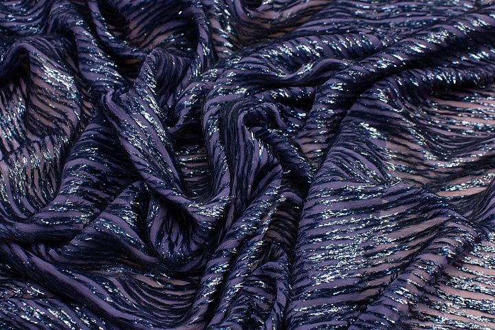 Шифон с люрексом (о) сине-сиреневый в стиле Armani - итальянские ткани Тессутидея арт. 10-0636
