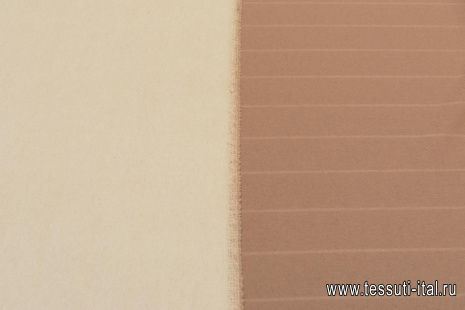 Пальтовая дабл двухслойная (о) коричневая/светло-бежевая - итальянские ткани Тессутидея арт. 09-1961