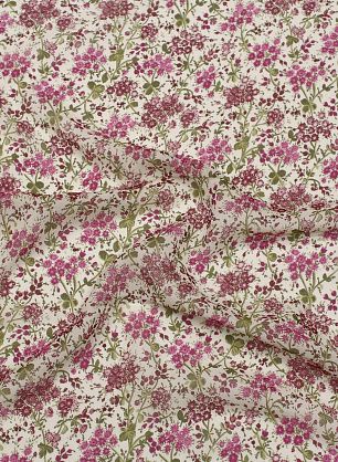 Шифон (н) цветочный рисунок фкусия на молочном - в интернет-магазине тканей Тессутидея арт. 10-3887