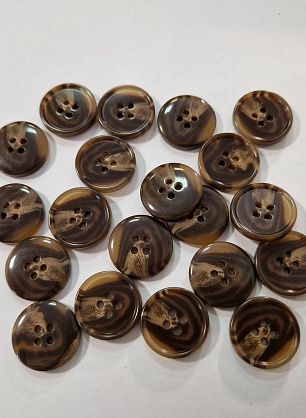Пуговица костюмная пластик 4 прокола d-20мм светло-коричневая - итальянские ткани Тессутидея F-5835