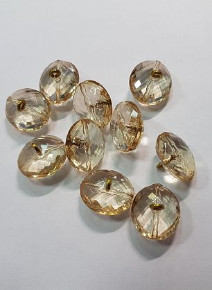 Пуговица пластик на ножке d-15мм бежевая прозрачная - в интернет-магазине тканей Тессутидея арт. F-5605