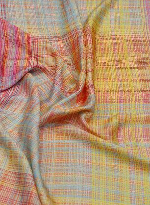 Плательная купра (н) цветная стилизованная клетка на розовом - в интернет-магазине тканей Тессутидея арт. 01-7180