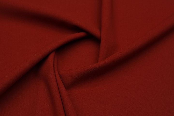 Костюмная шерсть двухслойная (о) красно-терракотовая - итальянские ткани Тессутидея арт. 05-4896