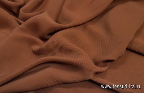 Плательная крэш (о) коричневая - итальянские ткани Тессутидея арт. 03-6481